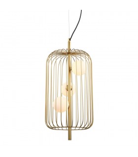 Modern Hanging Pendant Golden 3 Light  with Gold, White Shade, G9 - 1