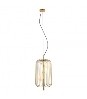 Modern Hanging Pendant Golden 3 Light  with Gold, White Shade, G9 - 2