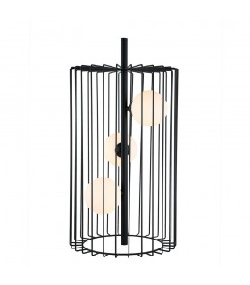 Modern Table Lamp Black 3 Light  with Black, White Shade, G9 - 1
