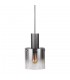 Modern Hanging Pendant Black, Smoky 1 Light  with Glass Shade, E27 - 1