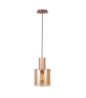 Modern Hanging Pendant Antique Bronze, Black 1 Light  with Glass Shade, E27 - 2