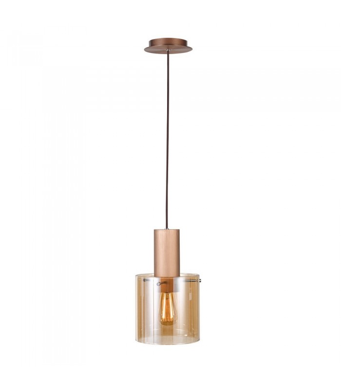Modern Hanging Pendant Antique Bronze, Black 1 Light  with Glass Shade, E27 - 2