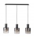 Modern Hanging Pendant Black, Smoky 3 Light  with Glass Shade, E27 - 1