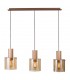 Modern Hanging Pendant Antique Bronze, Black 3 Light  with Glass Shade, E27 - 1