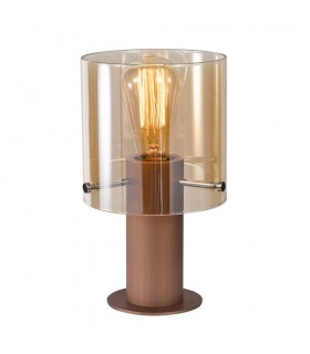 Modern Table Lamp Antique Bronze, Black 1 Light  with Glass Shade, E27 - 1