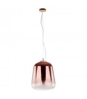 Modern Hanging Pendant Copper 1 Light  with Glass Shade, E27 - 2