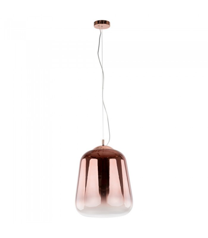 Modern Hanging Pendant Copper 1 Light  with Glass Shade, E27 - 2