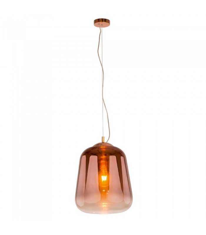Modern Hanging Pendant Copper 1 Light  with Glass Shade, E27 - 3