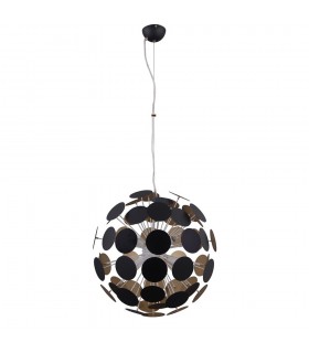 Modern Hanging Pendant White, Golden 6 Light  with White, Gold Satin Shade, E14 - 2