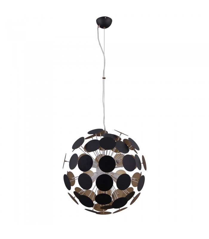 Modern Hanging Pendant White, Golden 6 Light  with White, Gold Satin Shade, E14 - 2