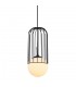 Modern Hanging Pendant Black 1 Light  with Black, White Shade, E27 - 1