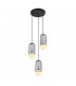 Modern Hanging Pendant Black 3 Light  with Black, White Shade, E27 - 1