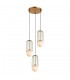 Modern Hanging Pendant Golden 3 Light  with Gold, White Shade, E27 - 1