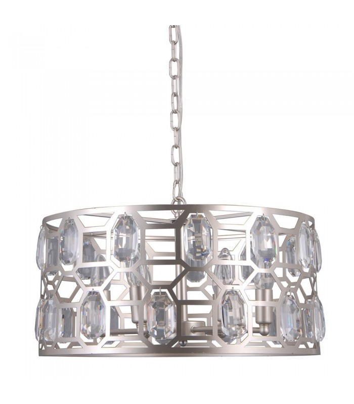 Modern Hanging Pendant Champagne Silver 6 Light , E14 - 1
