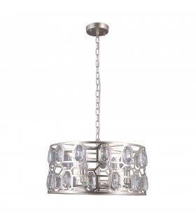 Modern Hanging Pendant Champagne Silver 6 Light , E14 - 2