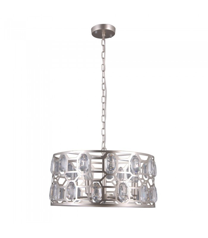 Modern Hanging Pendant Champagne Silver 6 Light , E14 - 2
