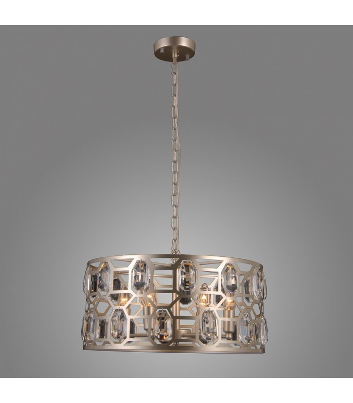 Modern Hanging Pendant Champagne Silver 6 Light , E14 - 3