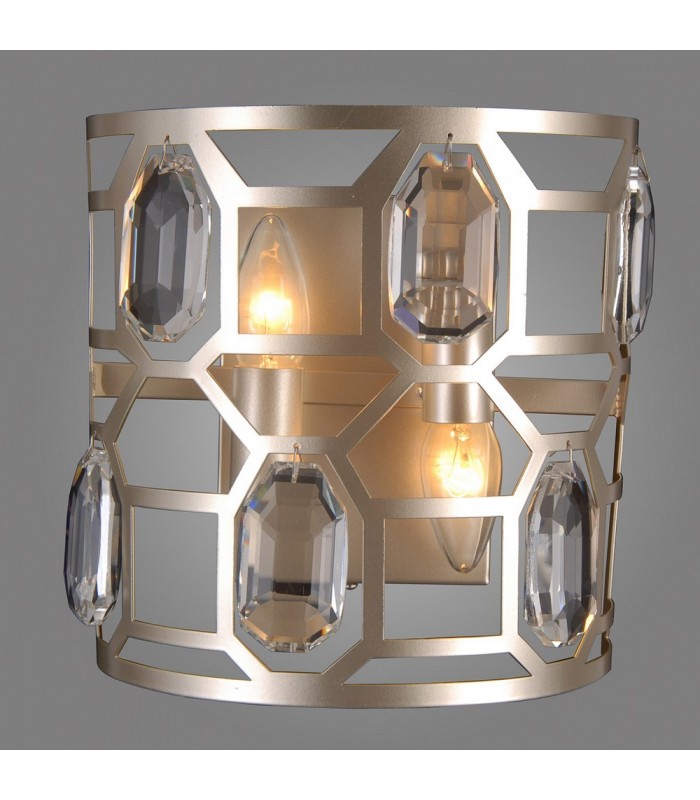 Modern Wall Lamp Champagne Silver 2 Light , E14 - 2