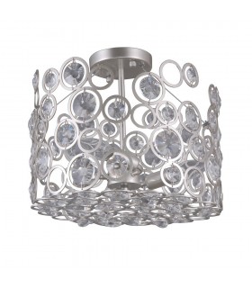 Modern Flush Ceiling Light Champagne Silver 3 Light , E14 - 1