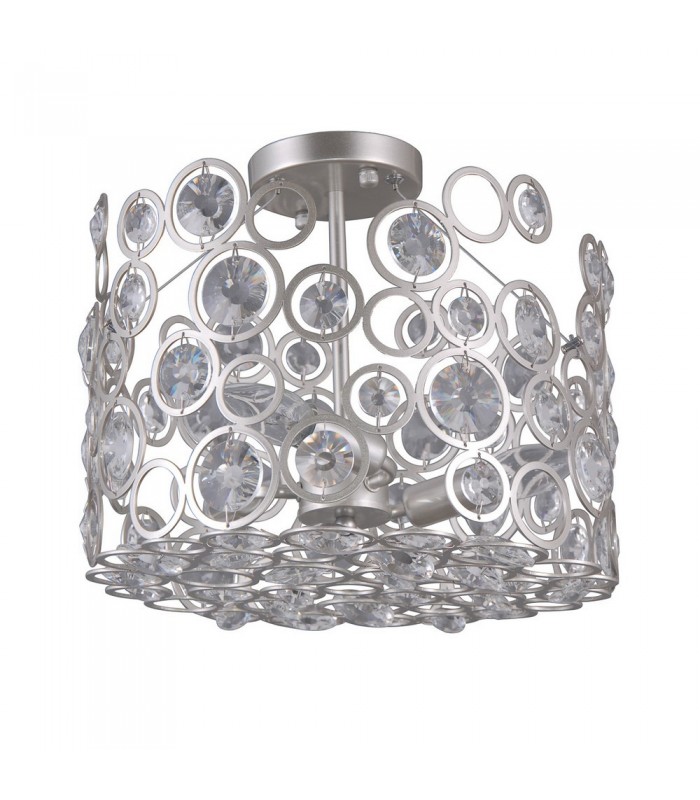 Modern Flush Ceiling Light Champagne Silver 3 Light , E14 - 1