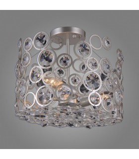 Modern Flush Ceiling Light Champagne Silver 3 Light , E14 - 2