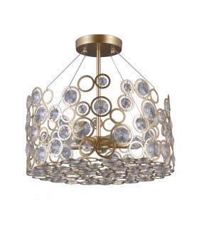 Modern Flush Ceiling Light Golden Champagne 5 Light , E14 - 1