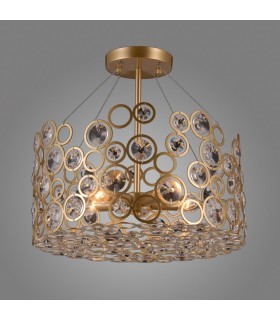 Modern Flush Ceiling Light Golden Champagne 5 Light , E14 - 2