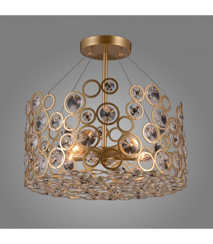 Modern Flush Ceiling Light Golden Champagne 5 Light , E14 - 2