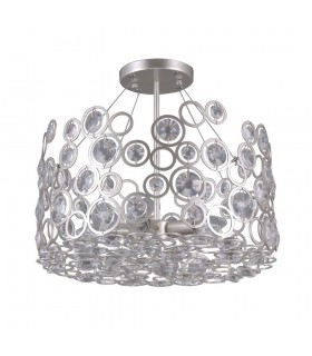 Modern Flush Ceiling Light Champagne Silver 5 Light , E14 - 1