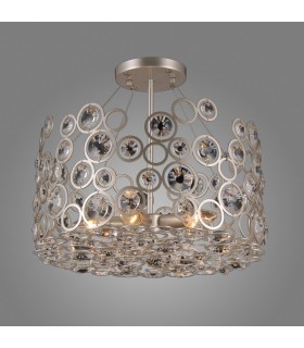 Modern Flush Ceiling Light Champagne Silver 5 Light , E14 - 2
