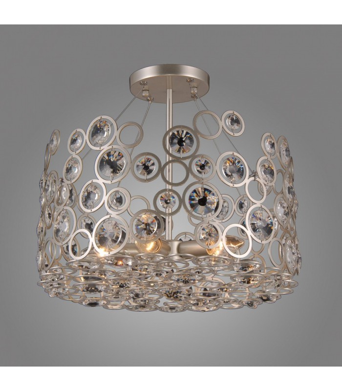 Modern Flush Ceiling Light Champagne Silver 5 Light , E14 - 2