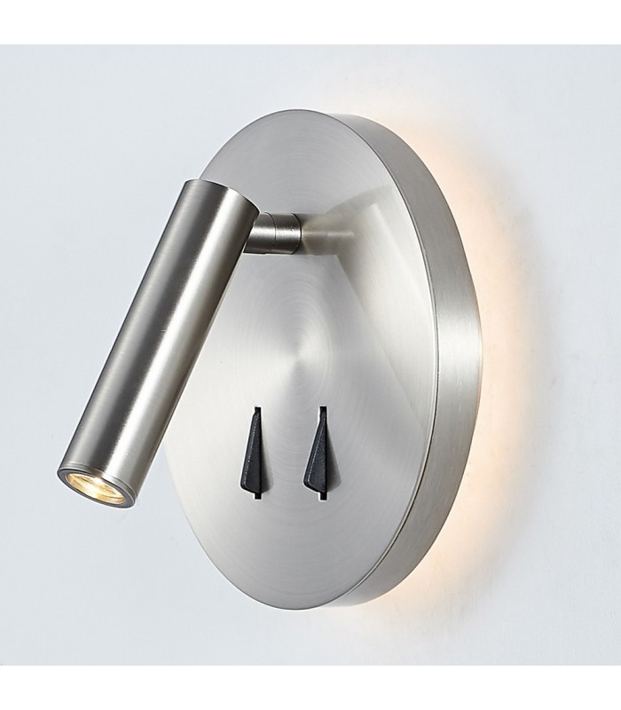 Modern LED Bedside Lamp Satin Nickel, warm White 3000K 750lm - 1