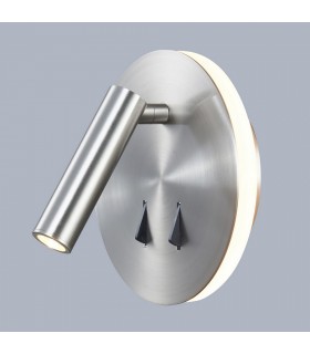 Modern LED Bedside Lamp Satin Nickel, warm White 3000K 9W - 1