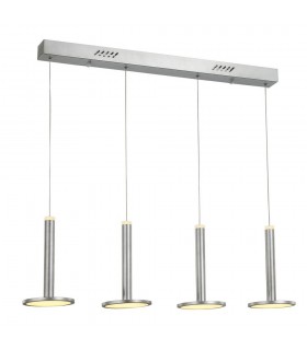 Modern LED Hanging Pendant Satin Nickel, Warm White 3000K 2690lm Dimmable - 1