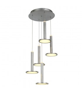 Modern LED Hanging Pendant Satin Nickel, Warm White 3000K 3360lm Dimmable - 1