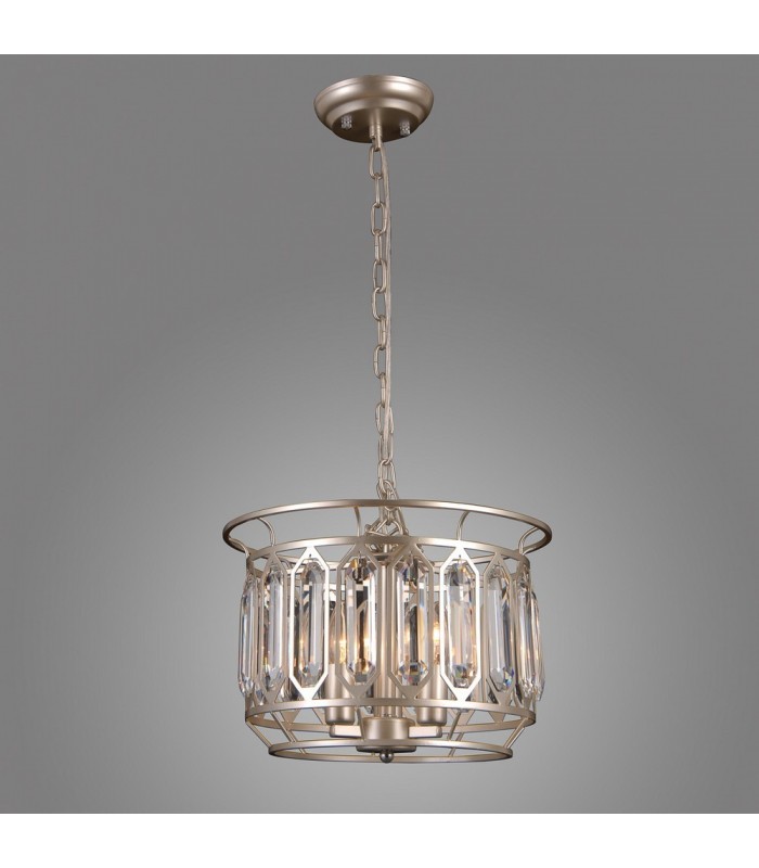 Modern Hanging Pendant Champagne Silver 3 Light , E14 - 3