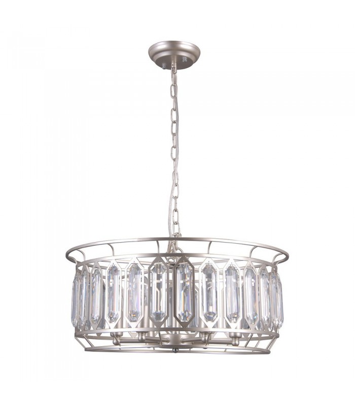 Modern Hanging Pendant Champagne Silver 6 Light , E14 - 2