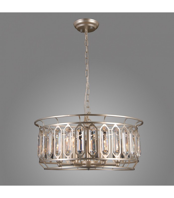 Modern Hanging Pendant Champagne Silver 6 Light , E14 - 3