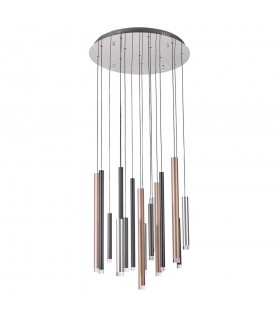 Modern LED Hanging Pendant Chrome, Warm White 3000K 4598lm Dimmable - 1