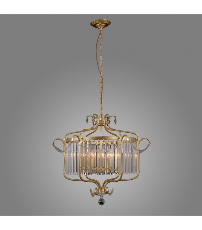 Classic Hanging Pendant Golden Champagne 6 Light , E14 - 3