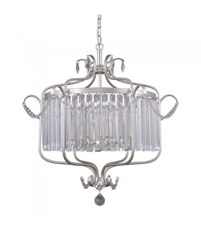 Classic Hanging Pendant Champagne Silver 6 Light , E14 - 1