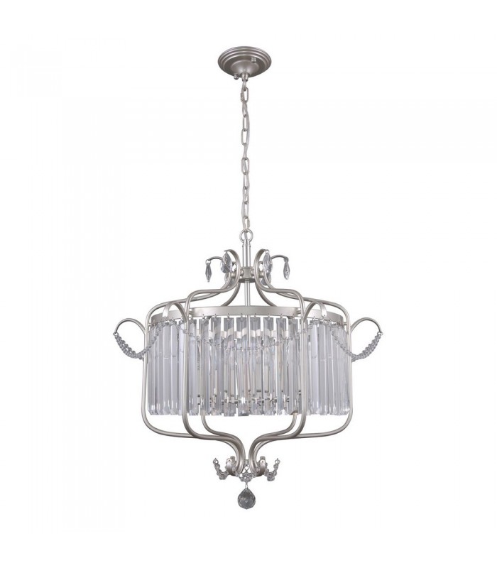 Classic Hanging Pendant Champagne Silver 6 Light , E14 - 2