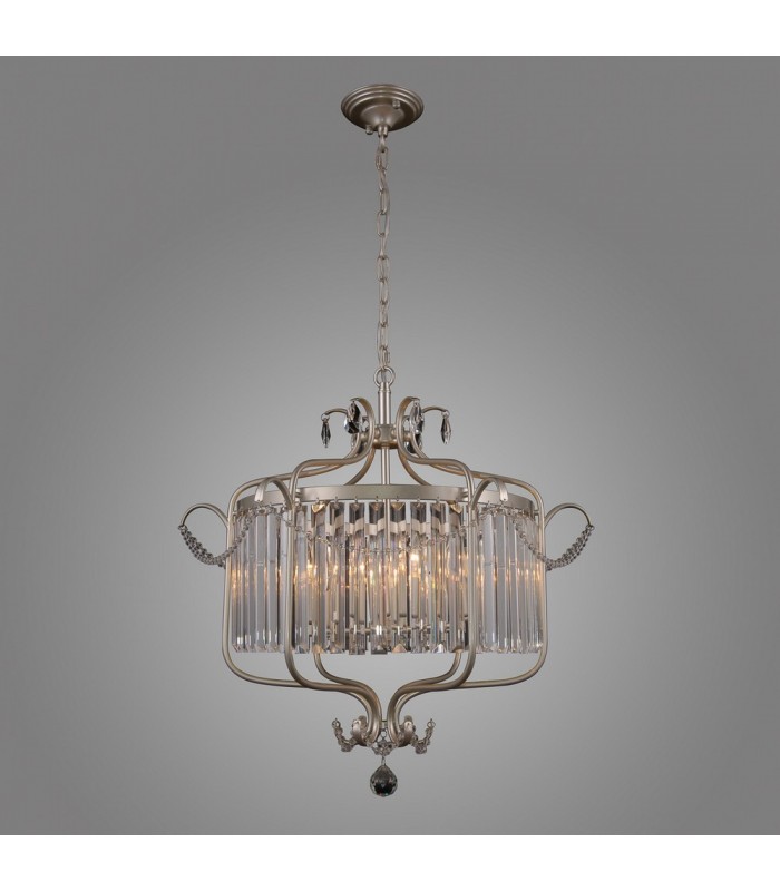 Classic Hanging Pendant Champagne Silver 6 Light , E14 - 3