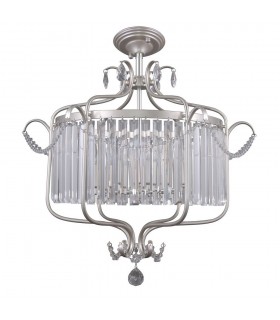 Classic Hanging Pendant Champagne Silver 6 Light , E14 - 1