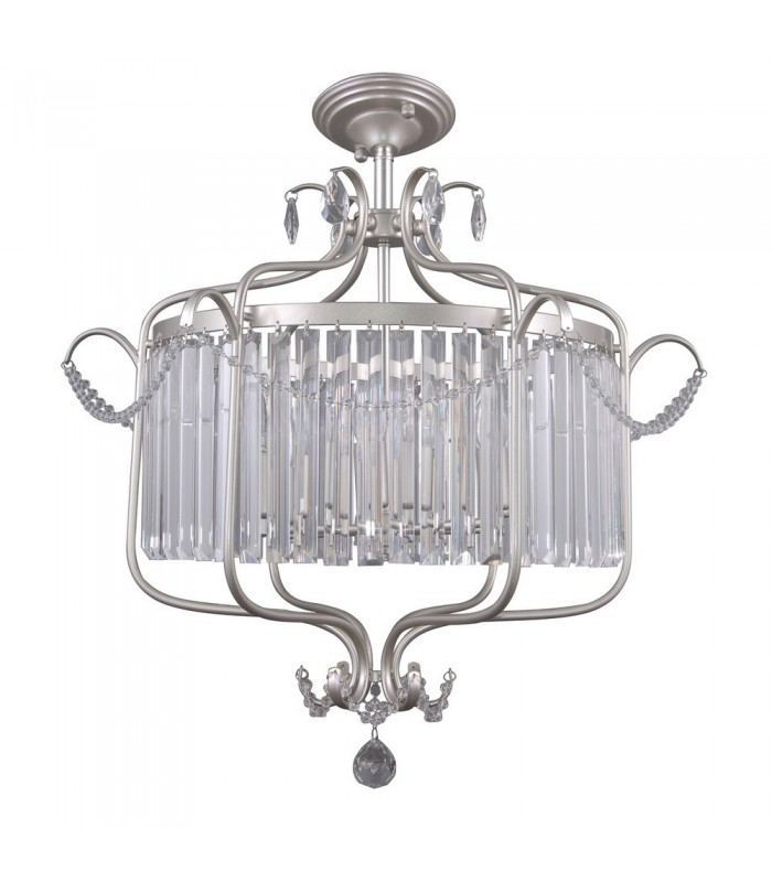 Classic Hanging Pendant Champagne Silver 6 Light , E14 - 1