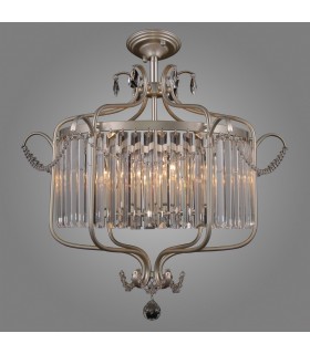 Classic Hanging Pendant Champagne Silver 6 Light , E14 - 2