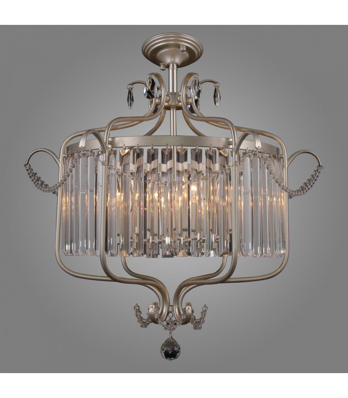 Classic Hanging Pendant Champagne Silver 6 Light , E14 - 2
