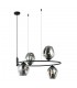 Modern Hanging Pendant Black 4 Light  with Graphite Smoky Shade, E27 - 1