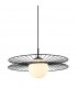 Modern Hanging Pendant Black 1 Light  with Black, White Shade, E27 - 1