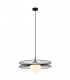 Modern Hanging Pendant Black 1 Light  with Black, White Shade, E27 - 2